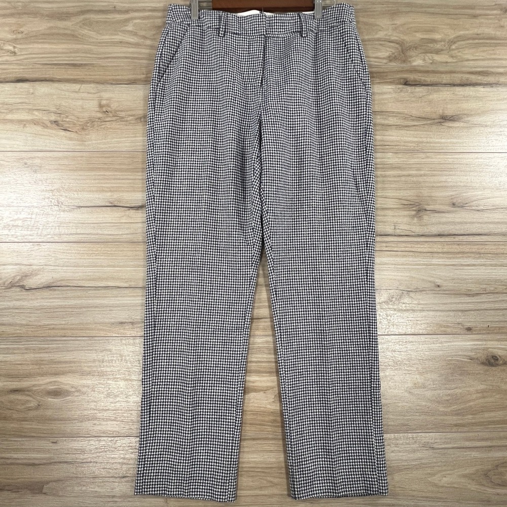 Chadwicks of Boston Houndstooth Wool Blend Dress Pants Navy Blue White 12